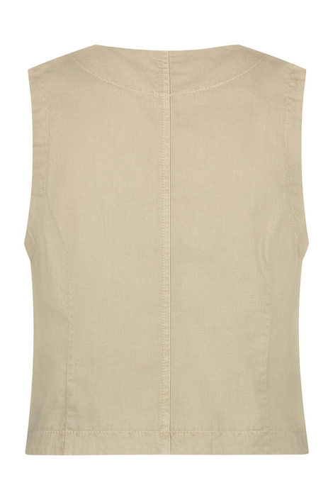 Red Button waistcoat cotton linen